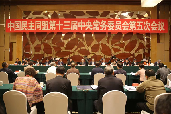  民盟十三屆五次中常會在京舉行 丁仲禮主持會議